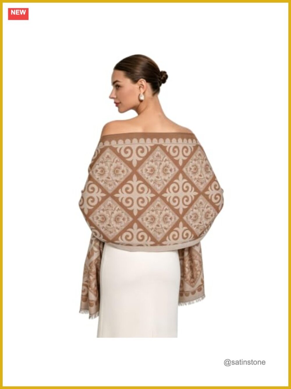 Women's Pashmina Shawl Wrap Floral Scarf Evening Dresses Bridal Winter Warm